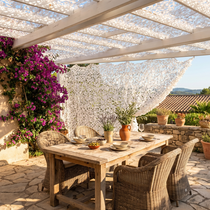 Malla de camuflaje de ocultación para terraza y valla - Sombra y privacidad