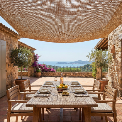 Malla de fibra de coco natural para terraza y pérgola - Sombra orgánica