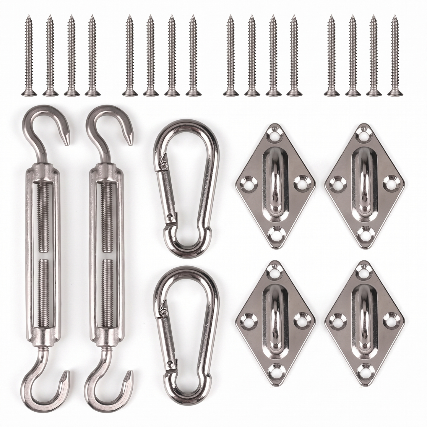 Kit de fijación para malla de camuflaje - Acero inoxidable 304 completo