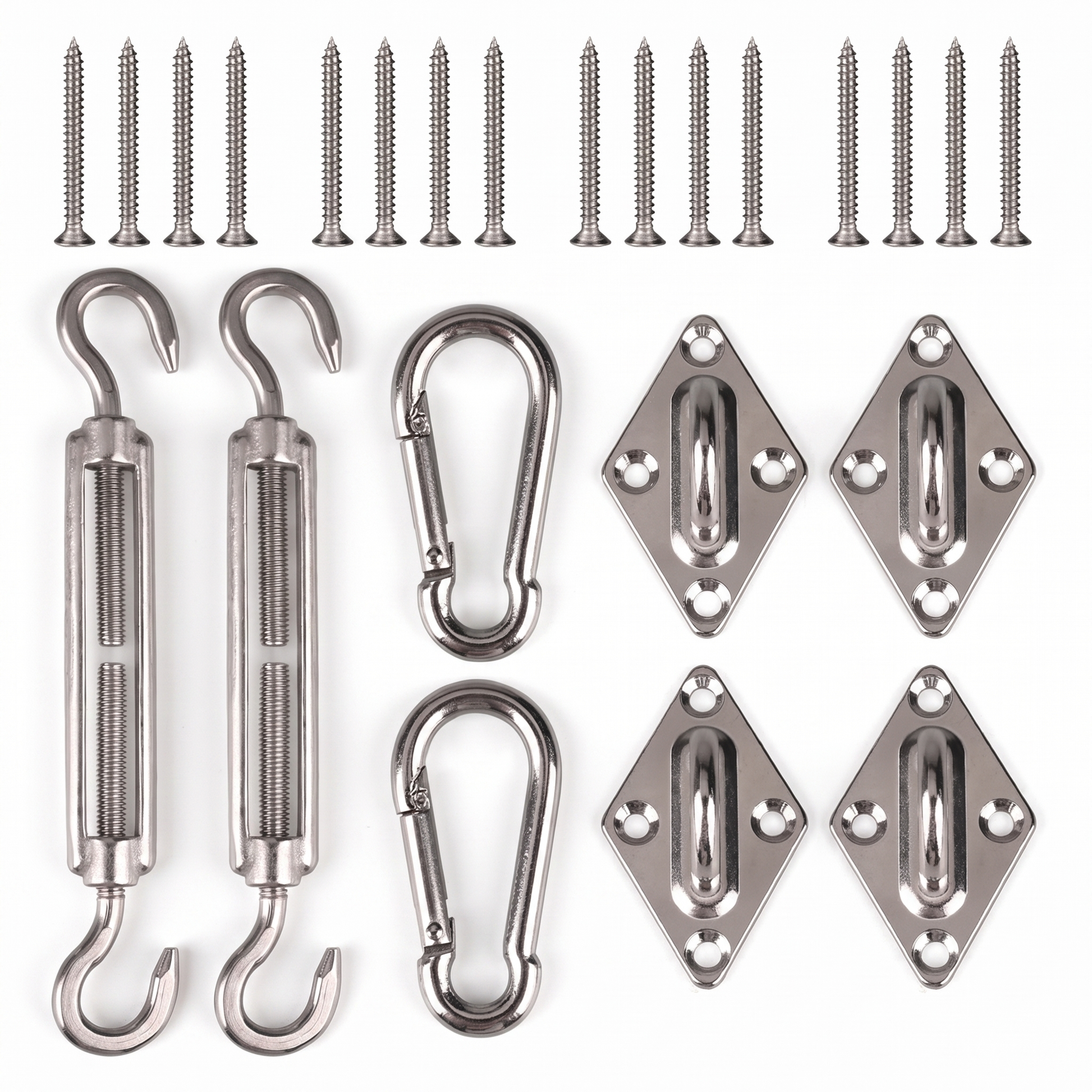 Kit de fijación para malla de camuflaje - Acero inoxidable 304 completo