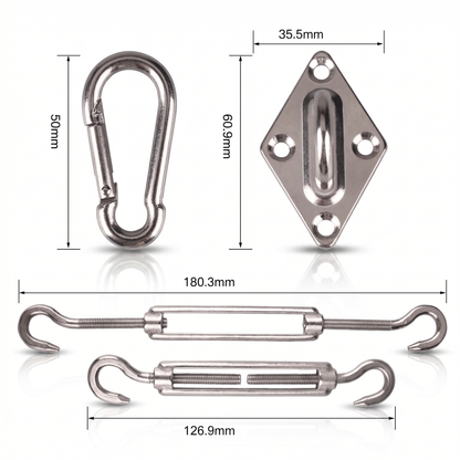 Kit de fijación para malla de camuflaje - Acero inoxidable 304 completo