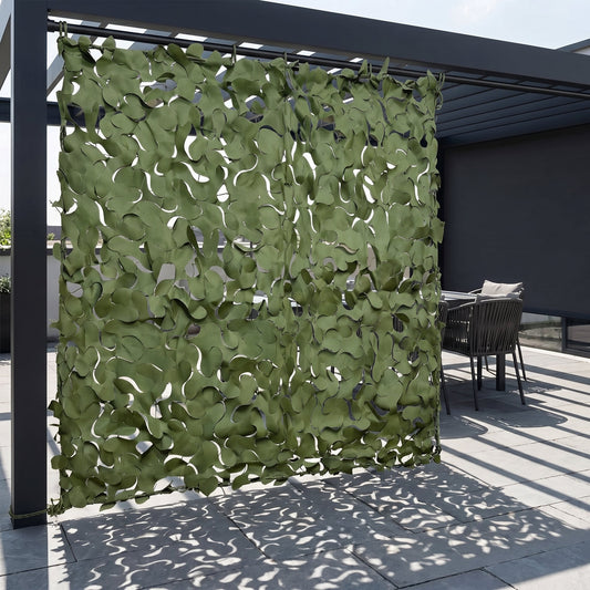 Cortina de malla de camuflaje para terraza y pérgola - Separación transpirable en 7 colores