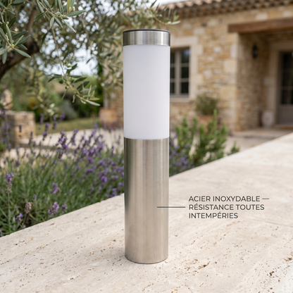 Baliza solar de jardín autónoma - Iluminación sin cables ni enchufes