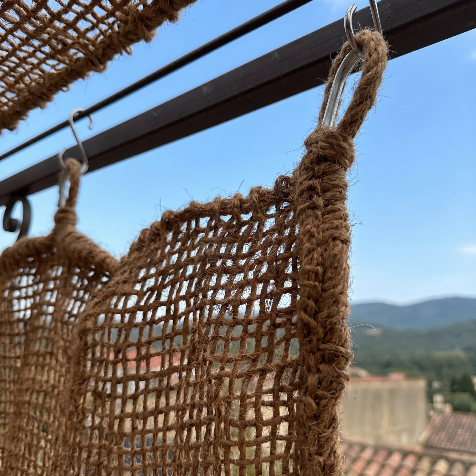 Cortina de fibra de coco natural para terraza y pérgola - Cortavistas vegetal