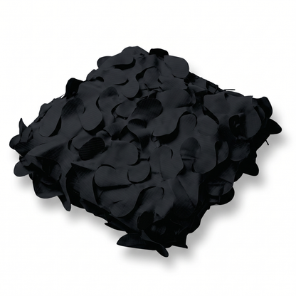 Malla de camuflaje triangular negra para terraza de diseño - Contraste gráfico en ángulo