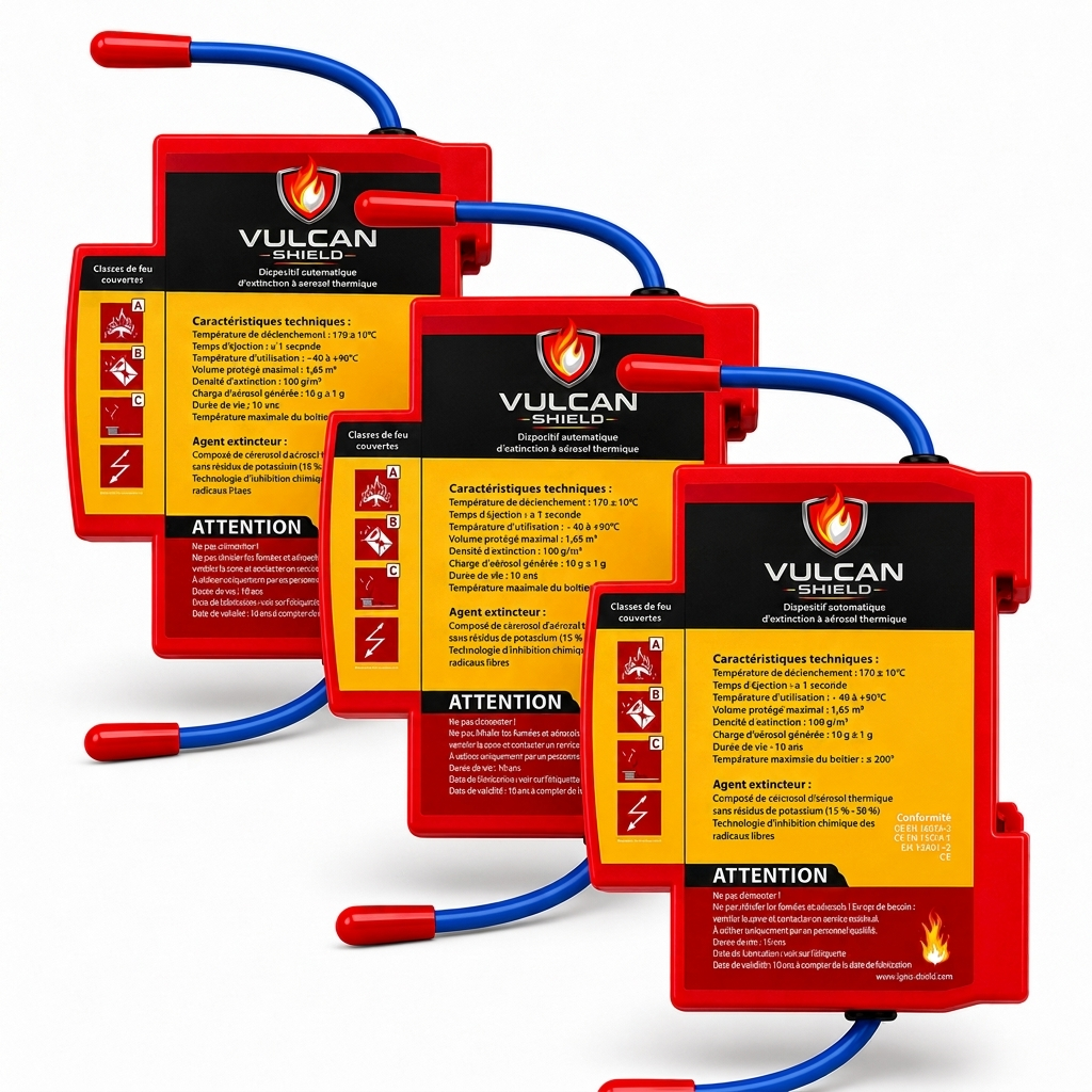 Dispositif automatique à aérosol DIN qui sauve des vies - Vulcan Shield®